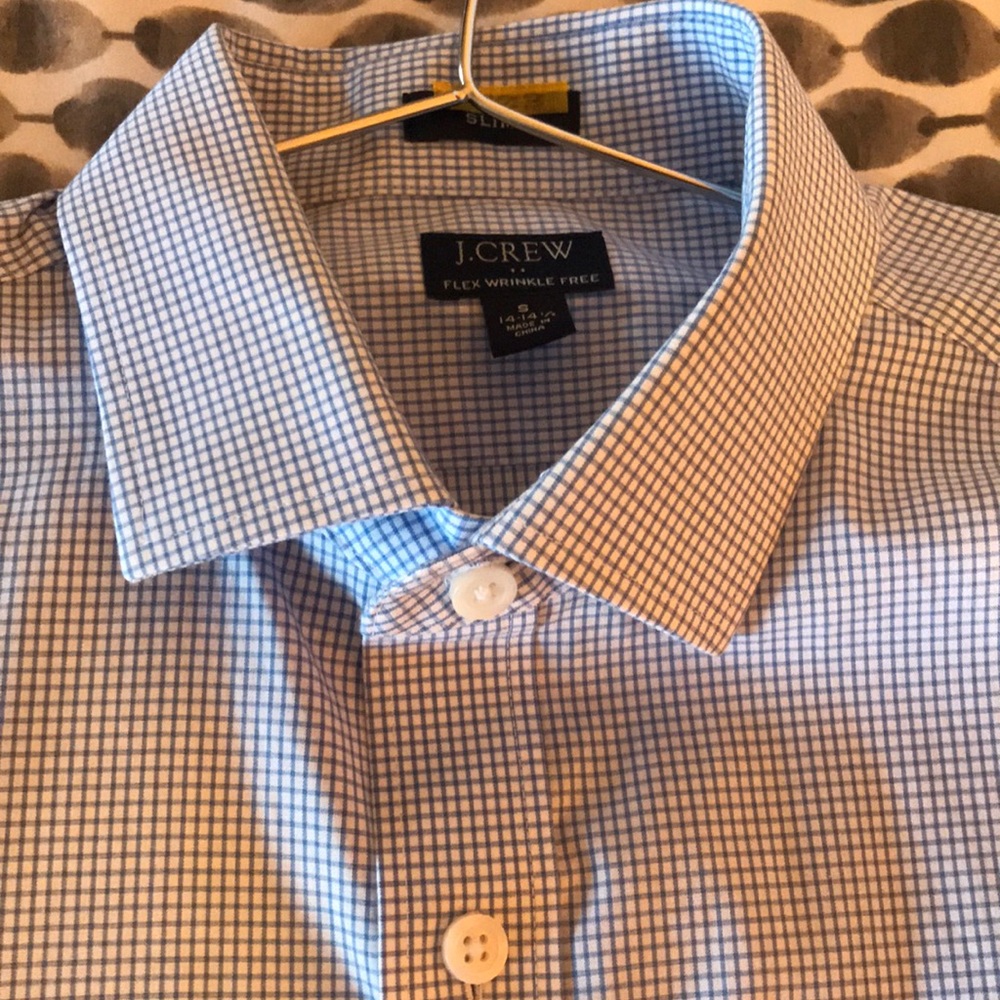 J Crew Blue Checked Dress Shirt